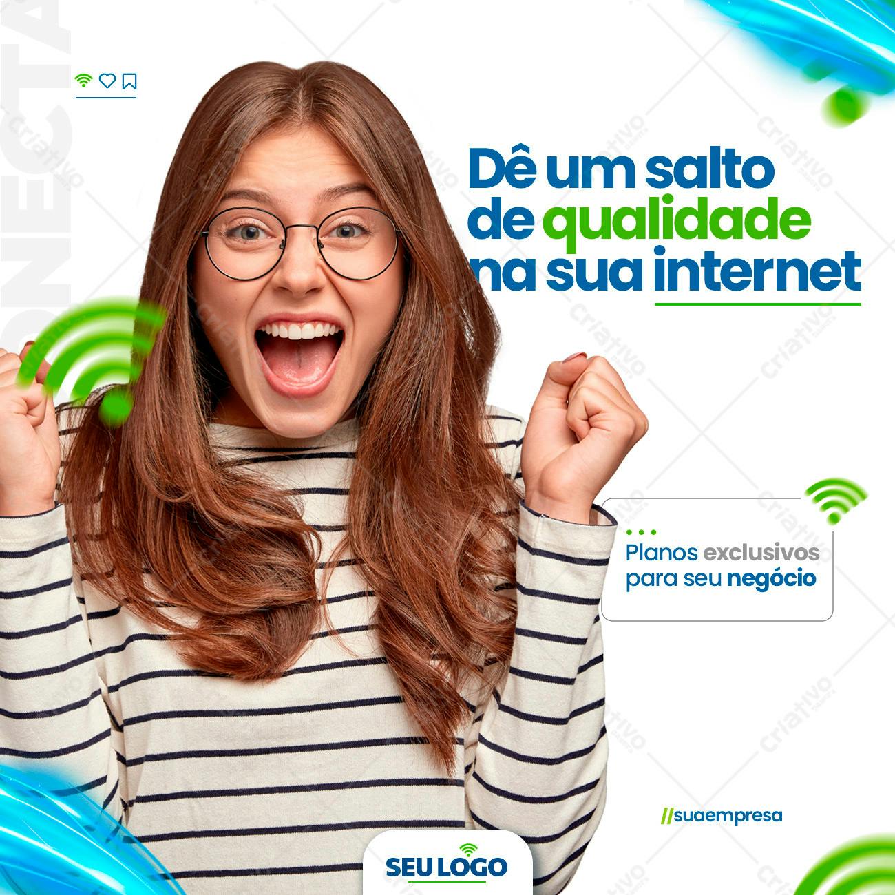 Post para Redes Sociais Internet de Alta Velocidade PSD Editável