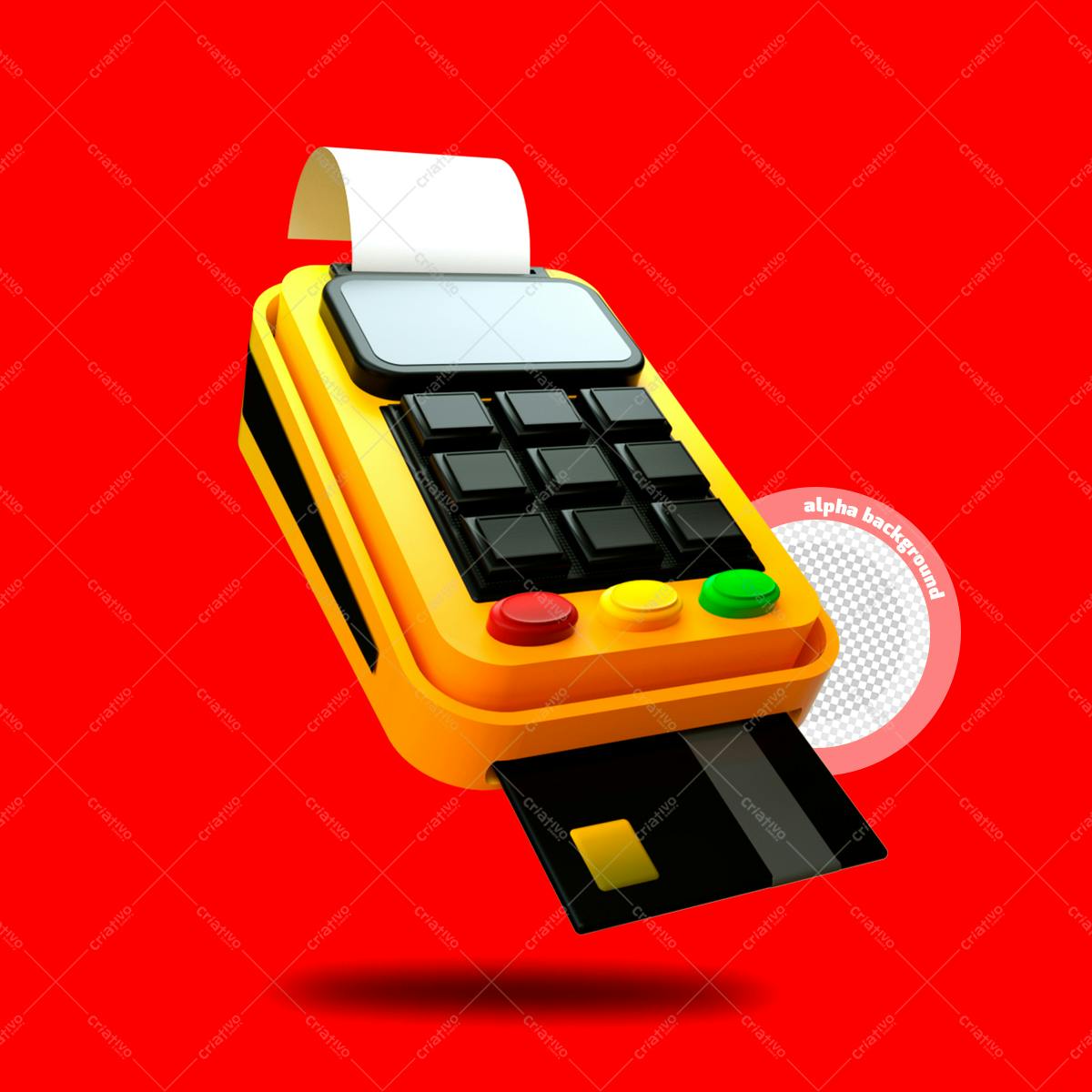 Selo 3D pagamento amarelo e preto
