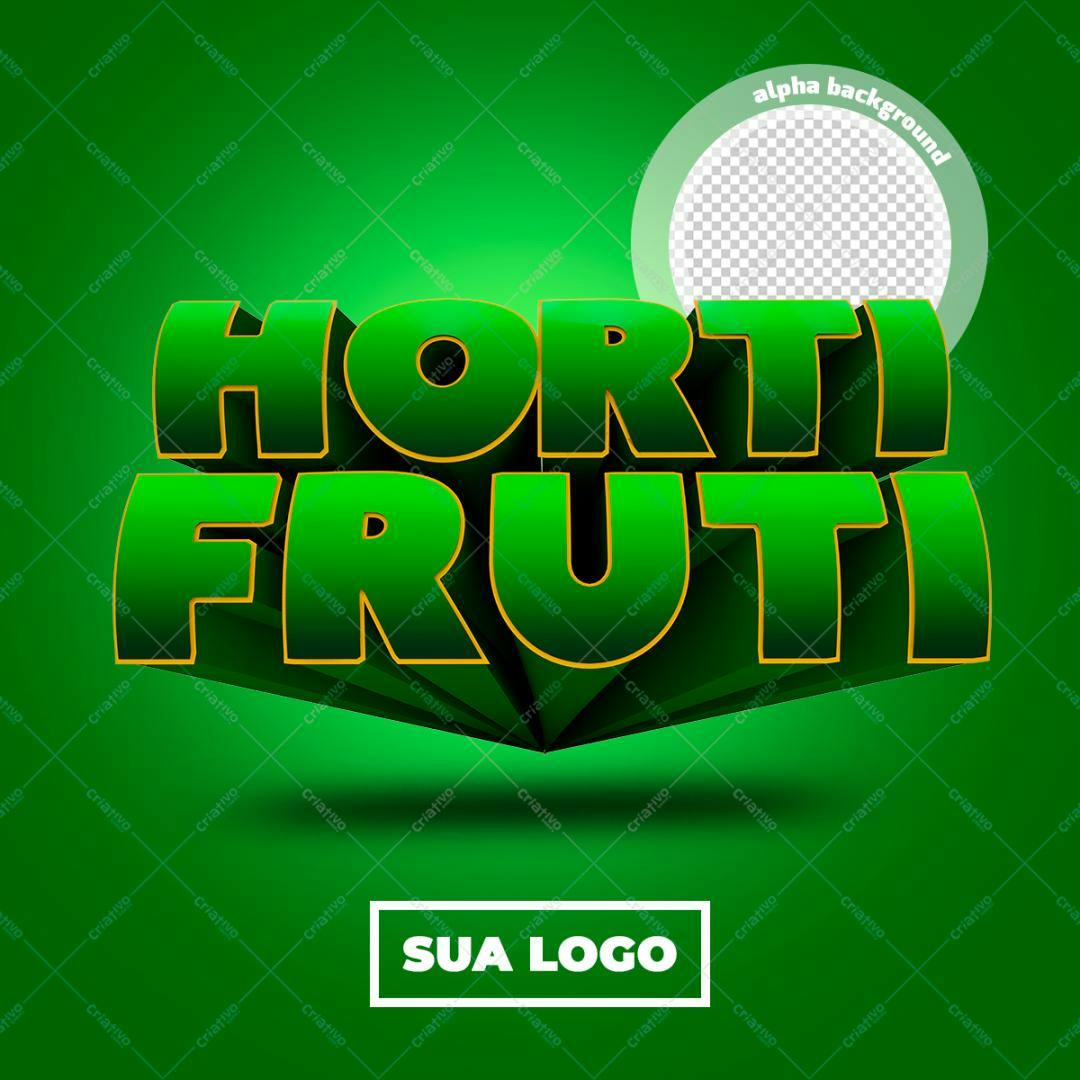Selo 3D orgânico verde e dourado