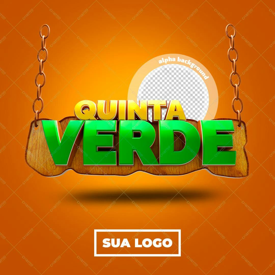 Selo 3D Madeira Verde e Dourado Quinta Verde