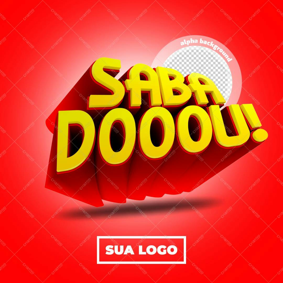 Selo 3D promocional vermelho e amarelo