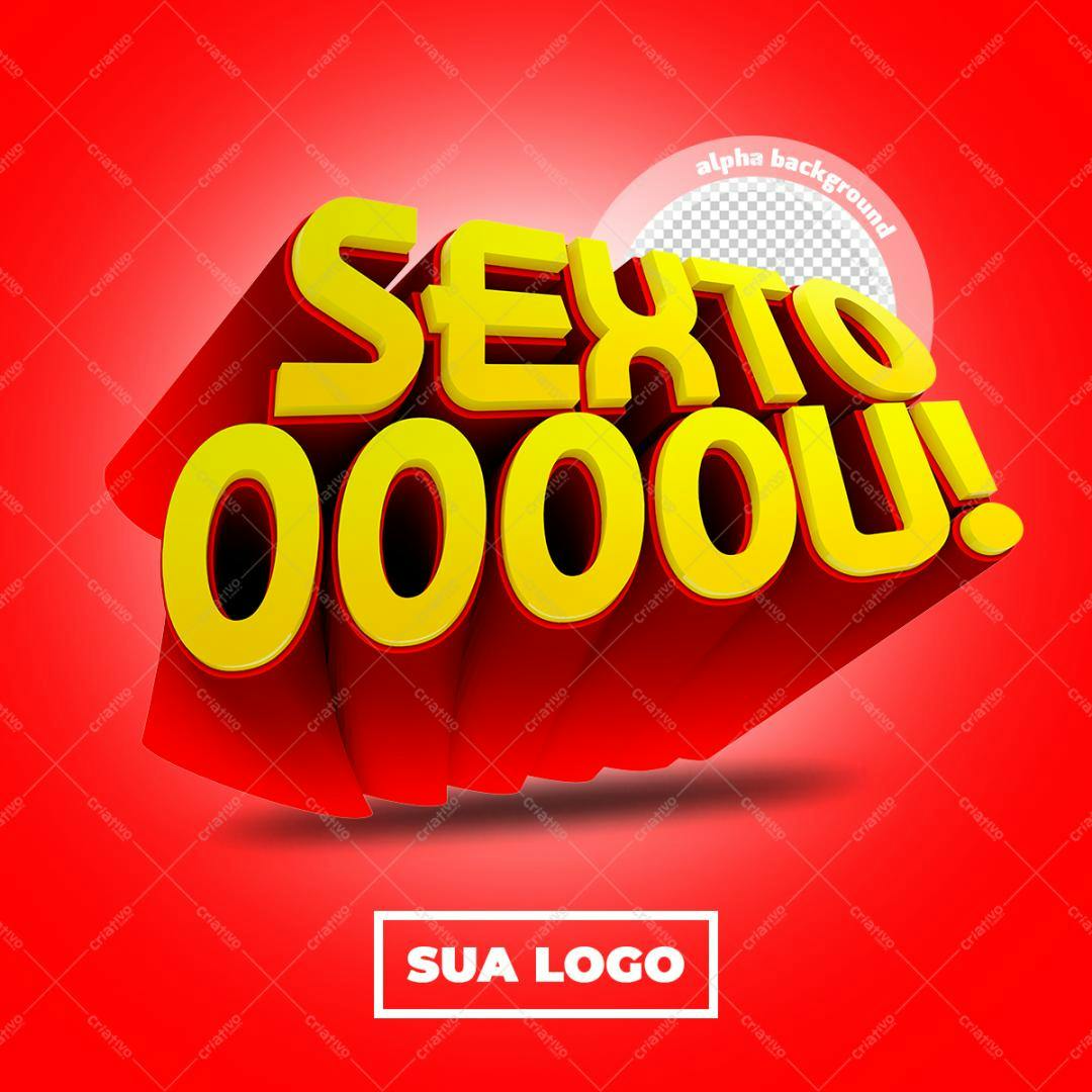 Selo 3D promocional vermelho e amarelo 3D