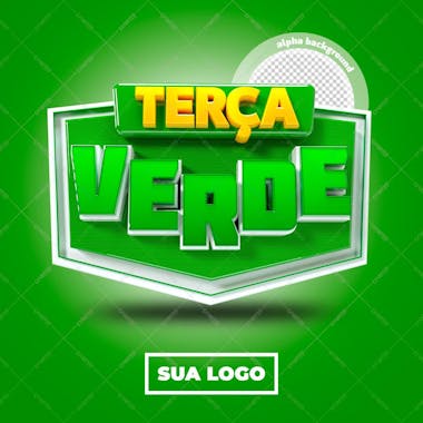 Selo 3d terça verde