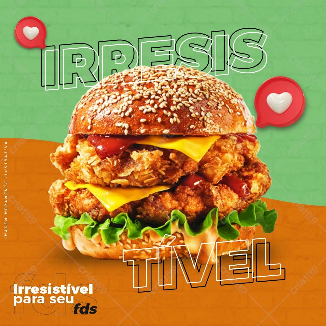 Banner para Lançamento de Hambúrguer Artesanal PSD Editável
