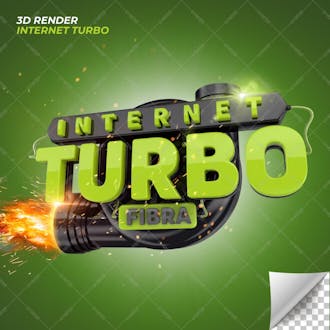 Selo 3d para composição internet internet turbo psd