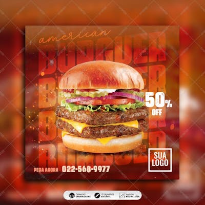 Hambúrguer Promoção Psd Editável