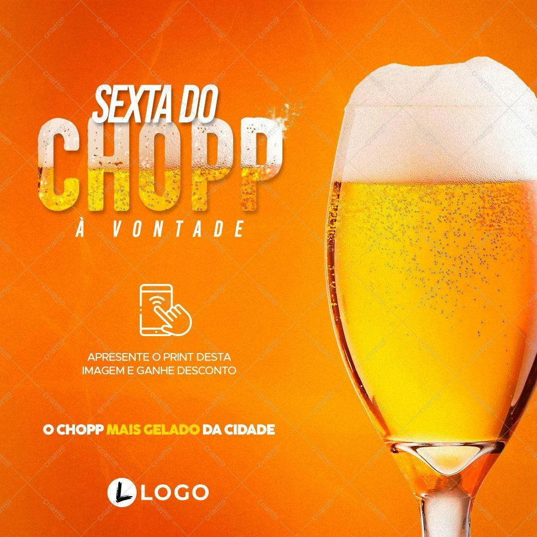 Flyer para Promoção de Chopp PSD Editável