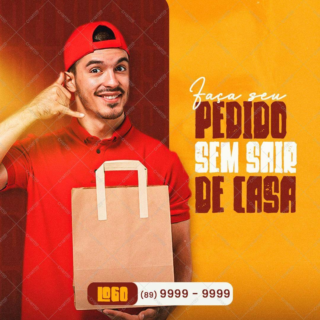 Post para Redes Sociais Delivery PSD Editável