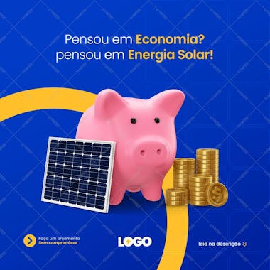 Energia solar template social media