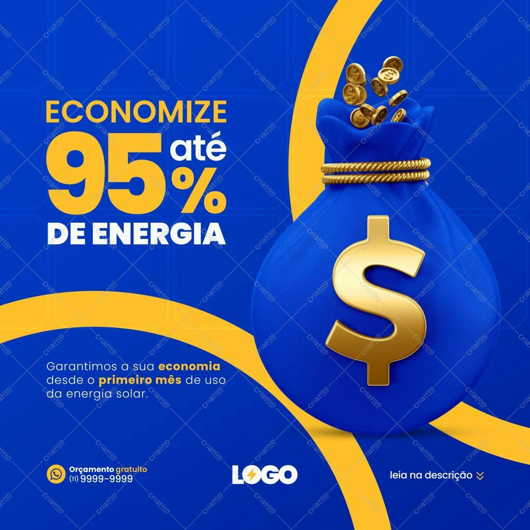 Post para Redes Sociais Economia de Energia PSD Editável