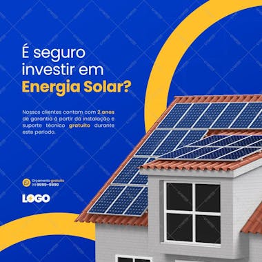 Energia solar template social media