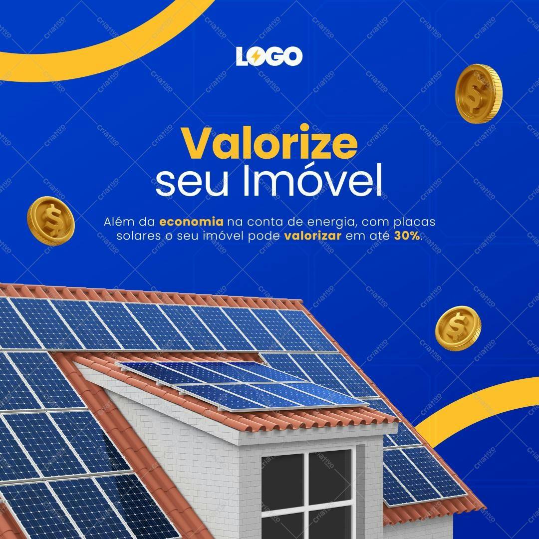 Template para Redes Sociais Imóveis com Energia Solar PSD Editável