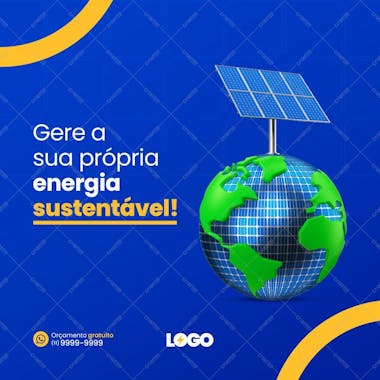 Energia solar template social media