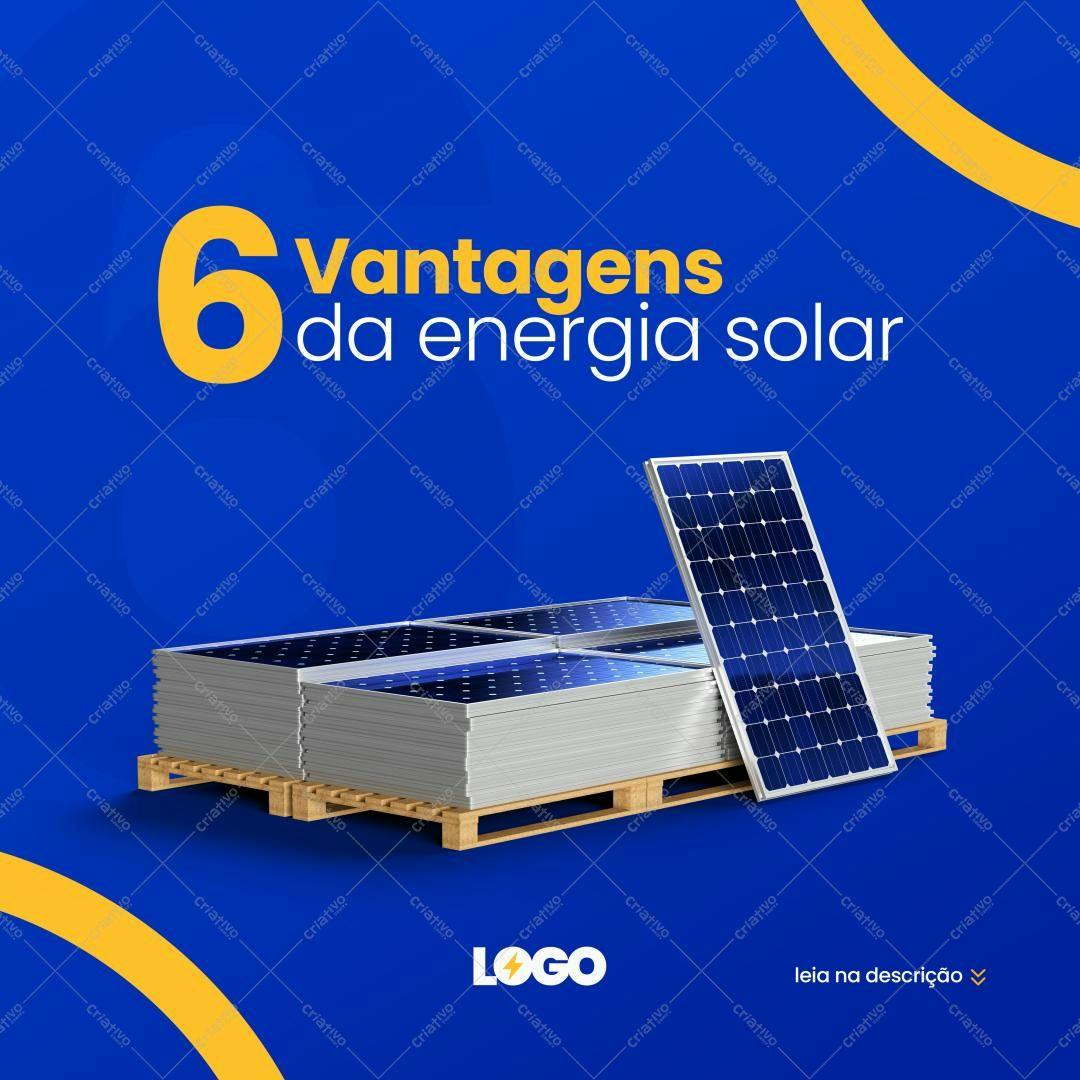 Post para Redes Sociais Energia Solar PSD Editável