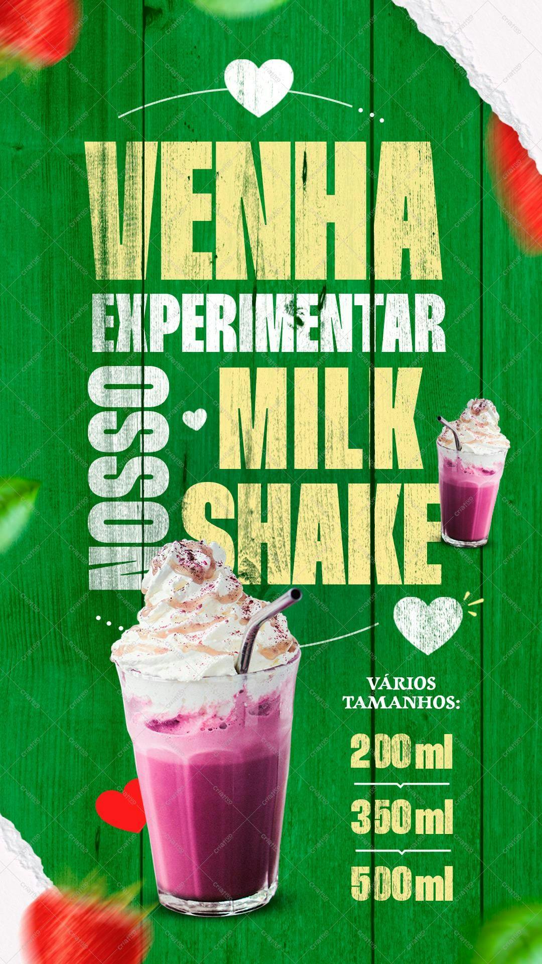 Cardápio Milk Shake PSD Editável