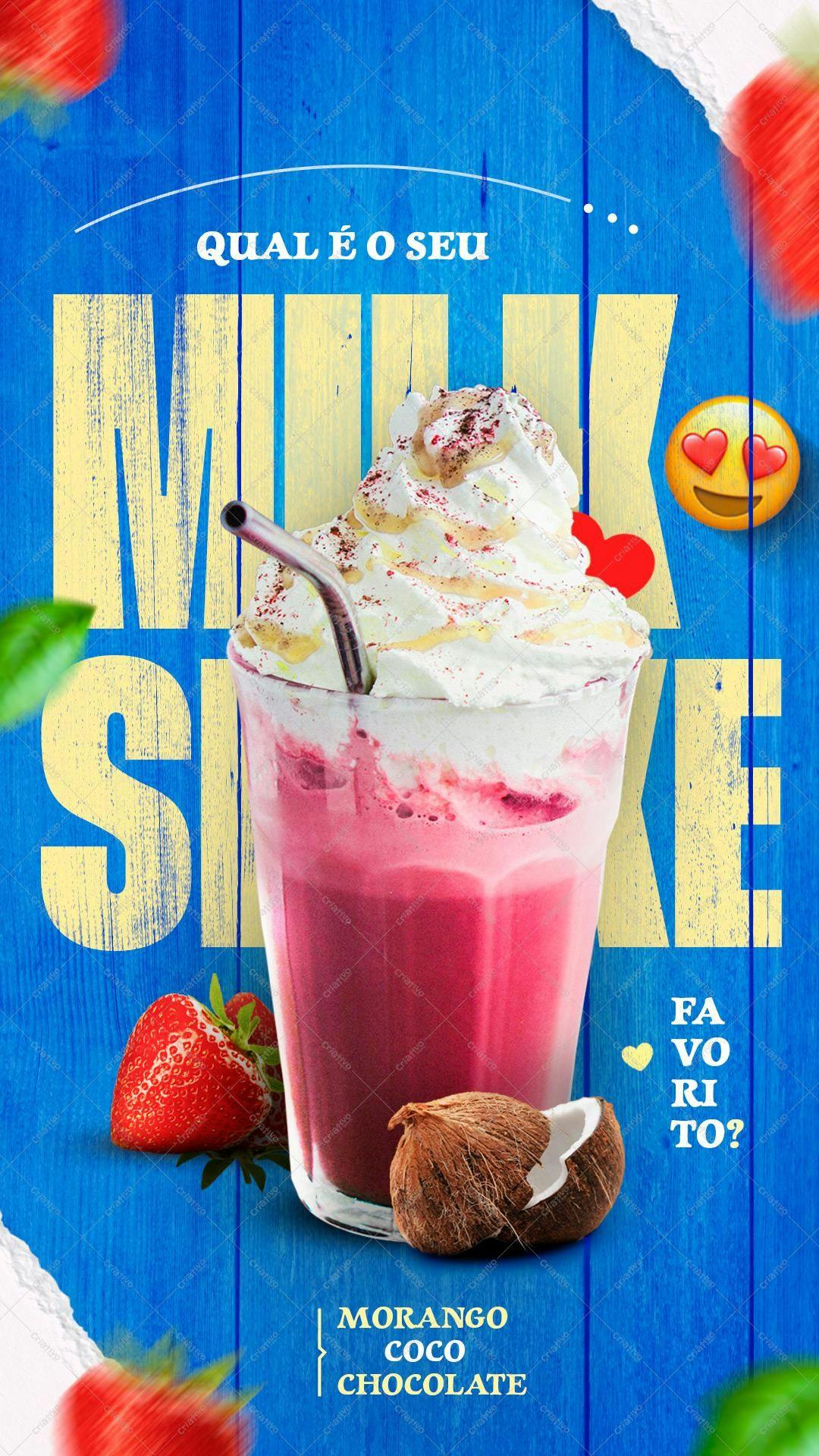 Banner para Milk Shake PSD Editável