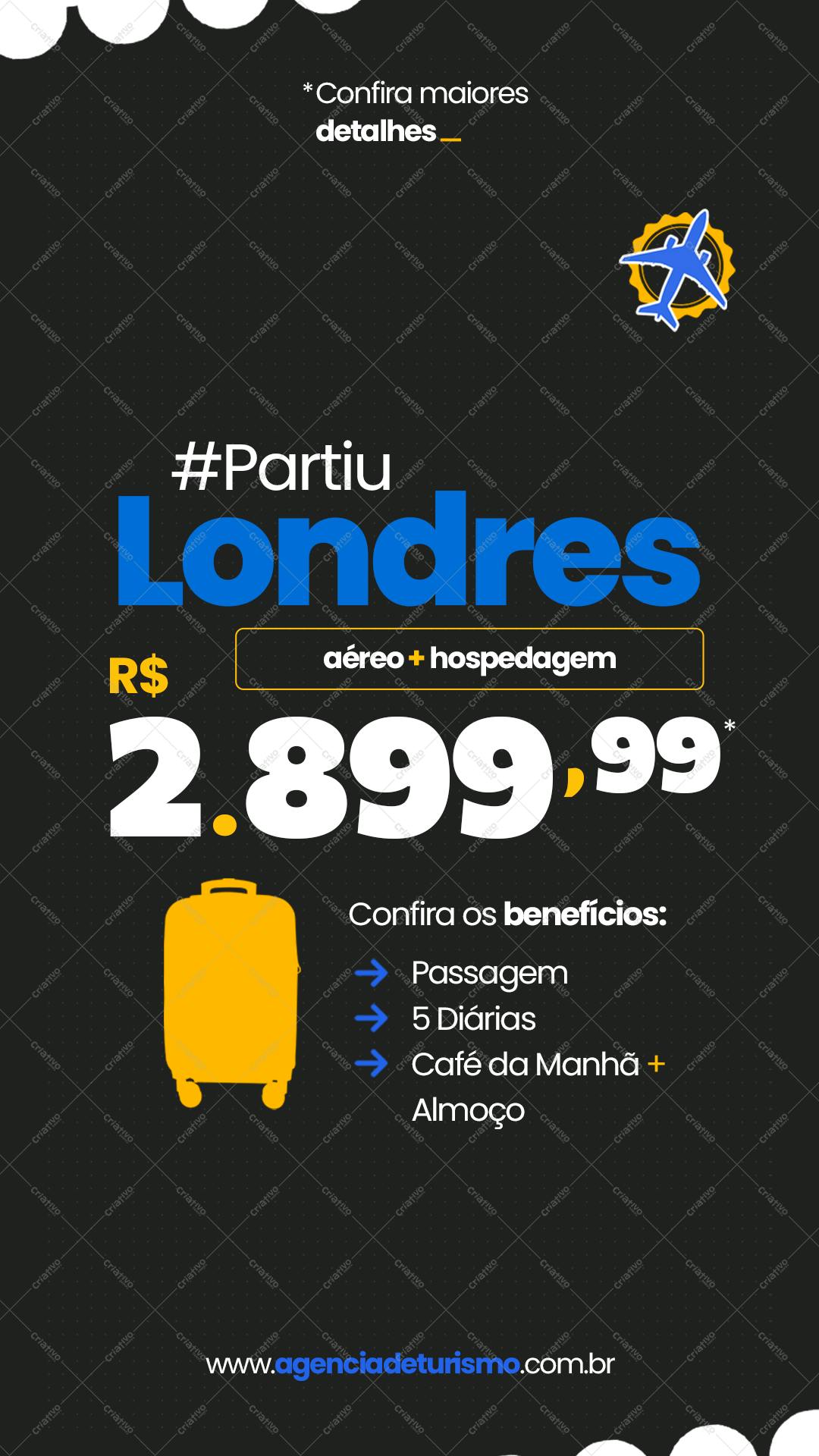 Pacote Viagem Londres PSD Editável