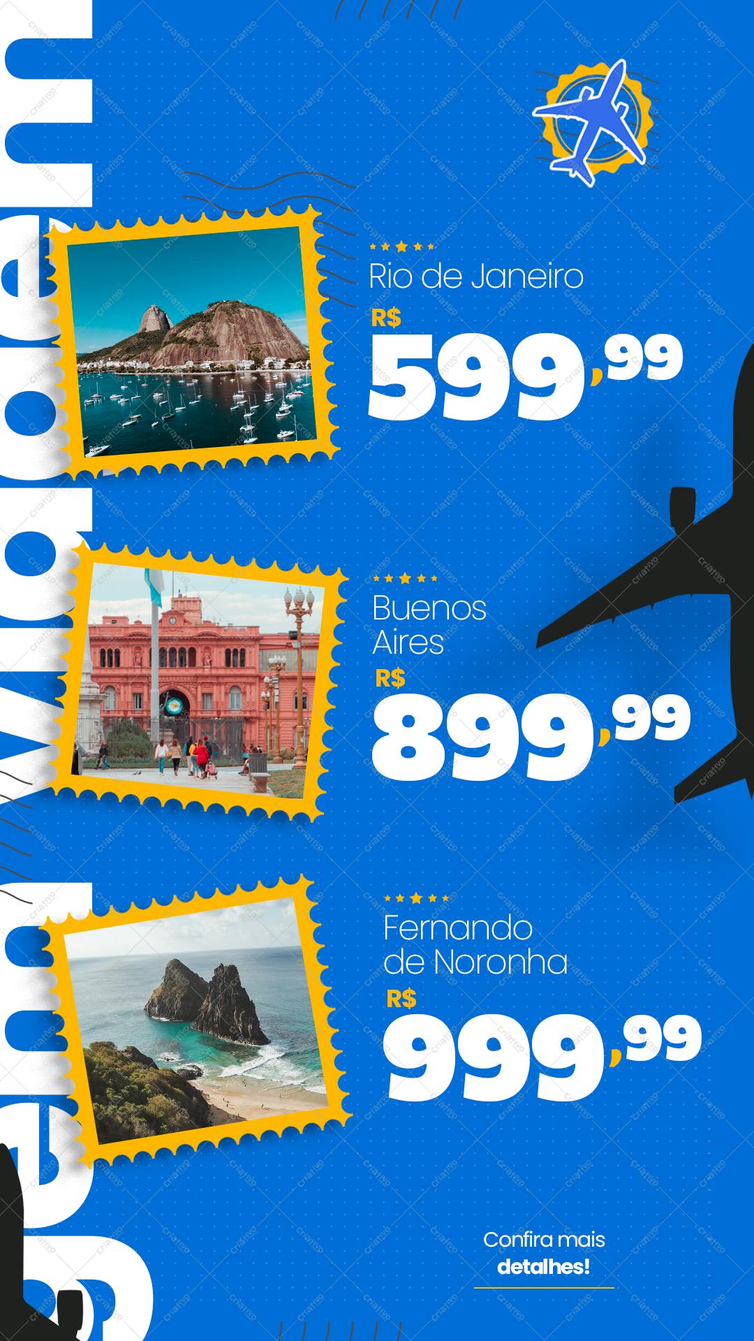 Template de Post para Redes Sociais - Pacotes de Viagem PSD Editável