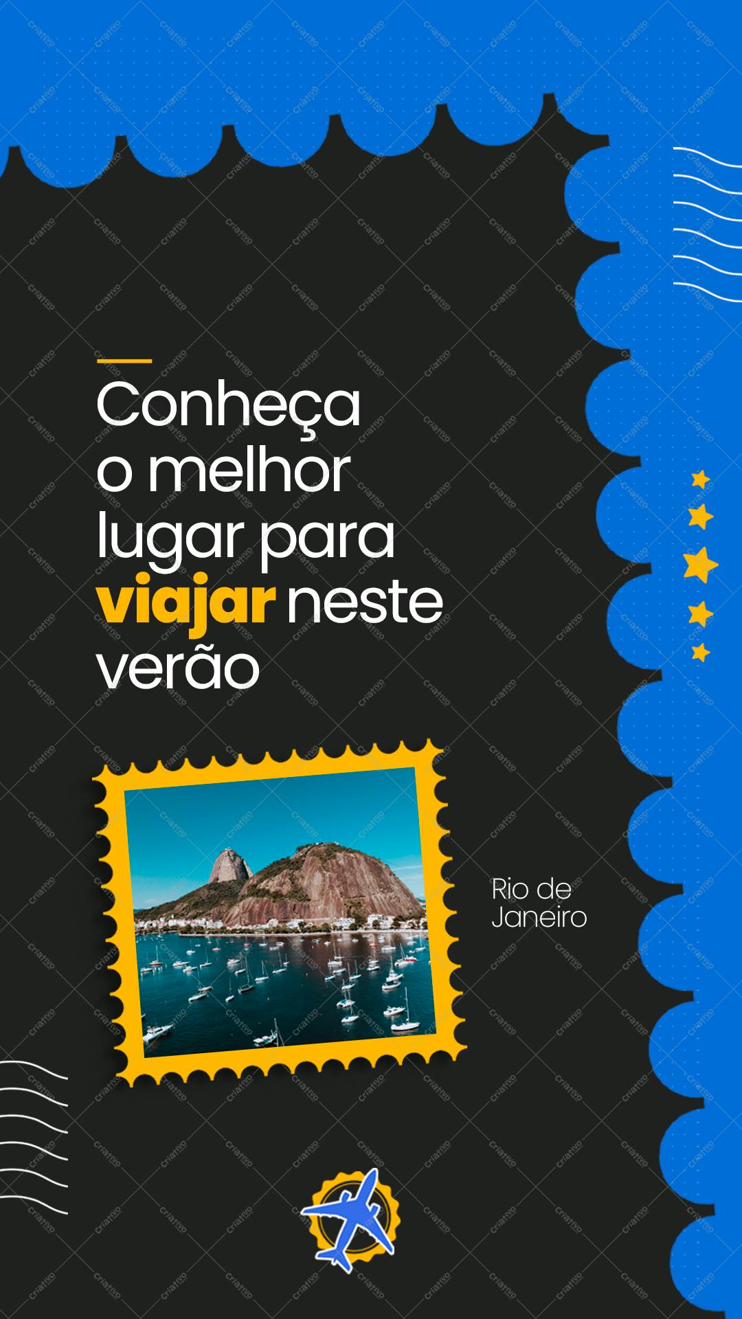 Story para Viagem Verão Rio de Janeiro PSD Editável