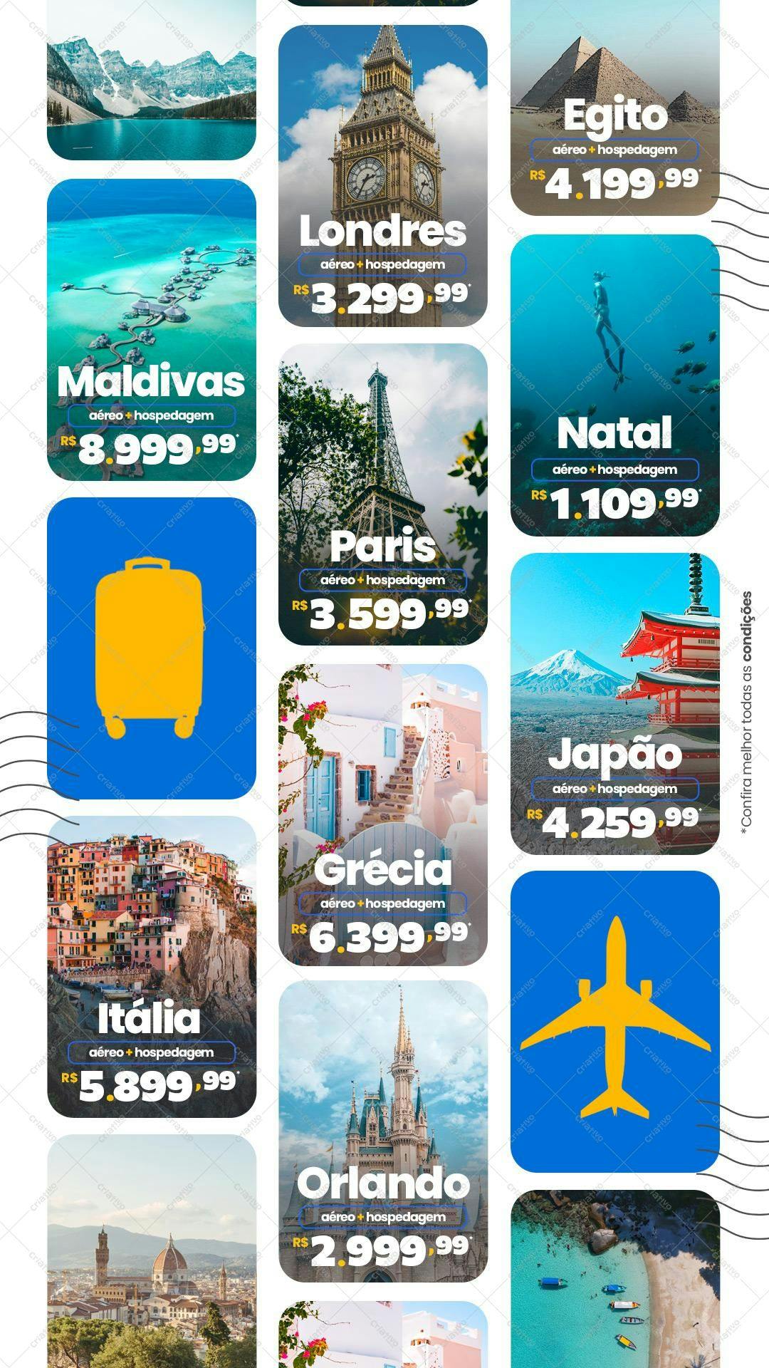 Templates de Posts para Instagram de Viagens PSD Editável