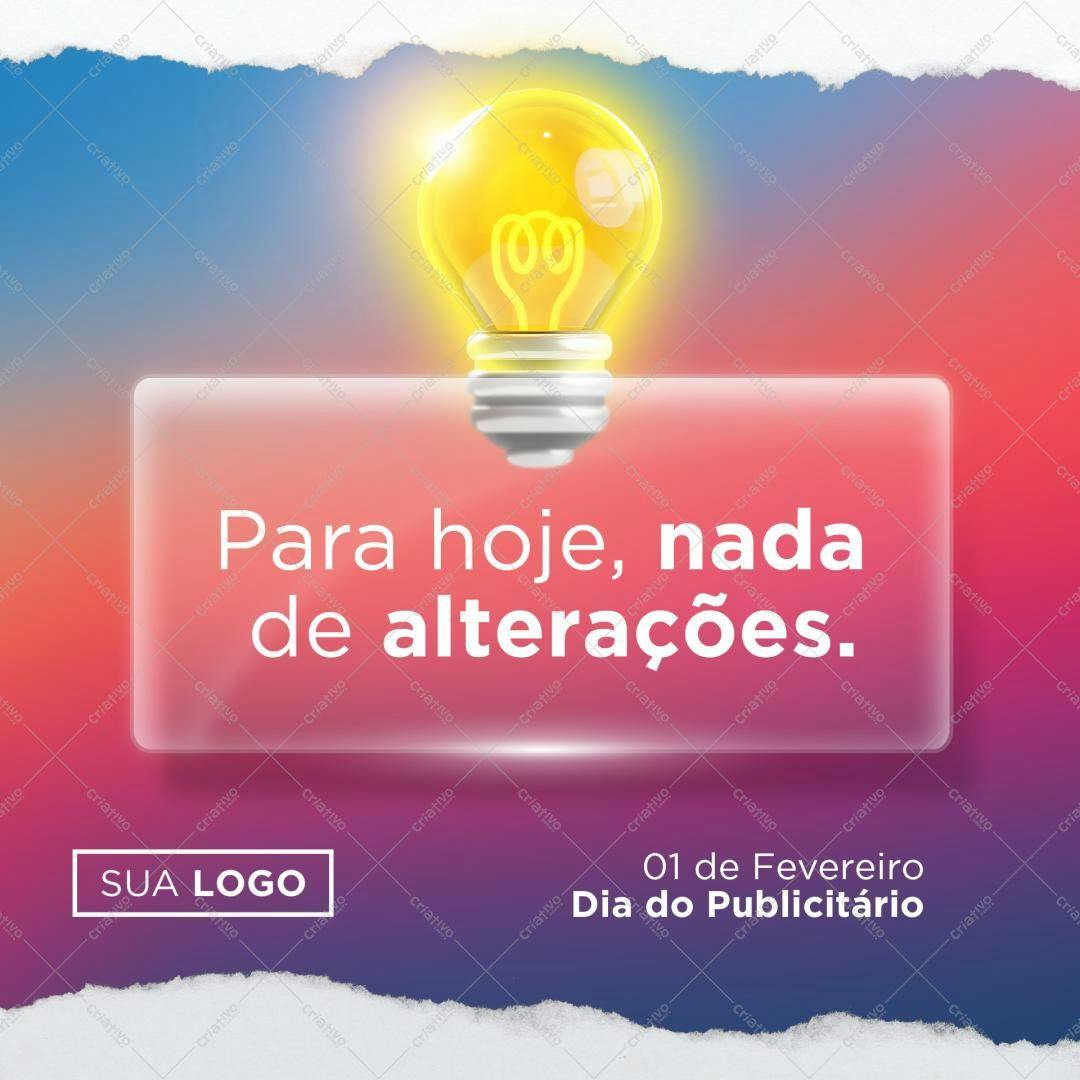 Post para Redes Sociais Dia do Publicitário PSD Editável