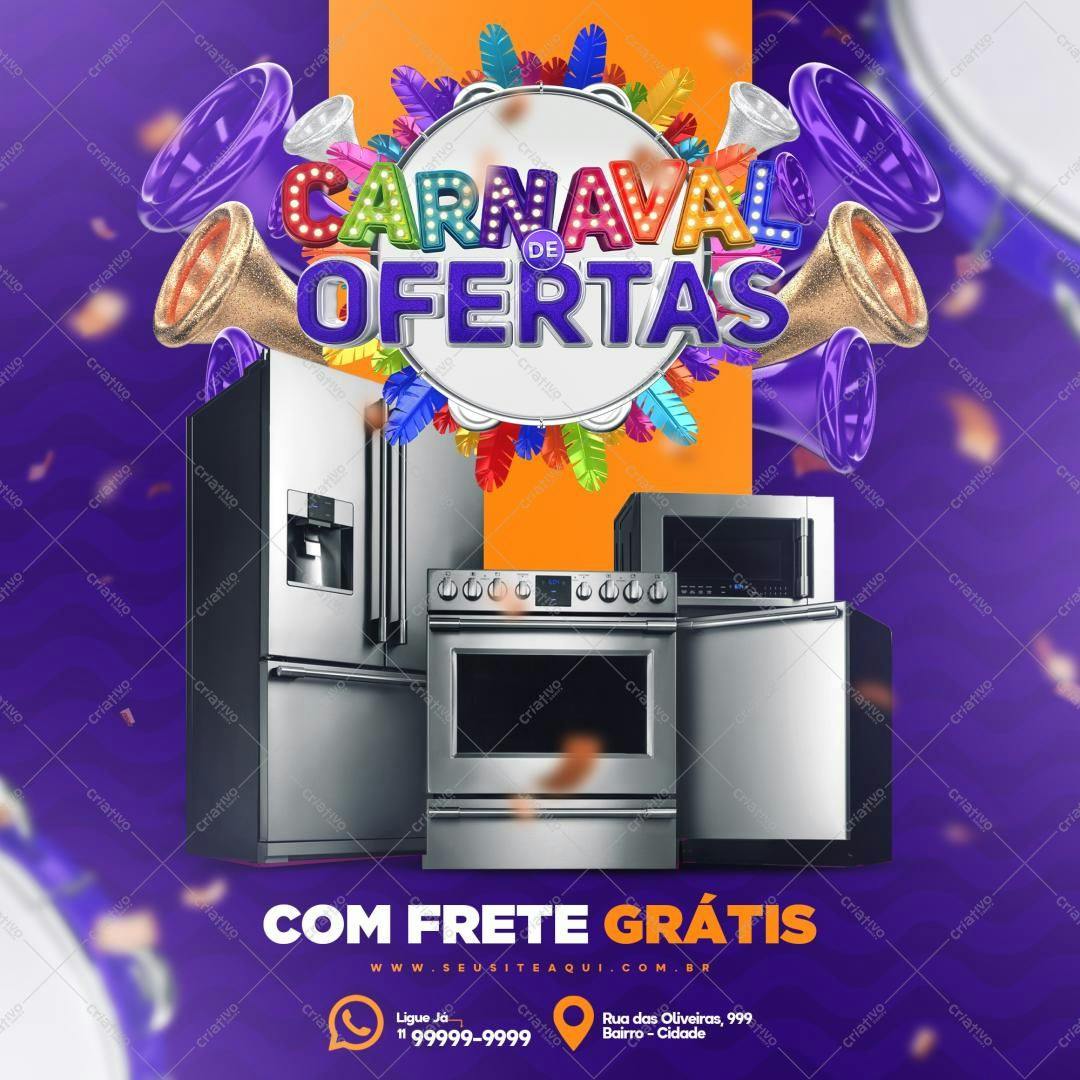 Flyer para Carnaval de Ofertas PSD Editável
