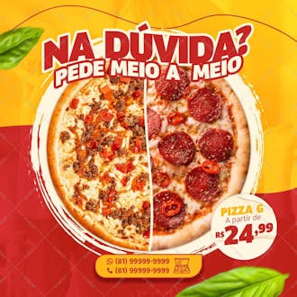 Psd social media pizza meia a meio