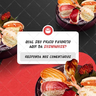 Psd social media comida japonesa sushi