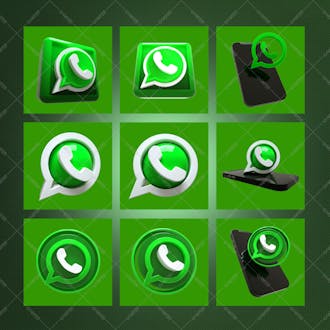 Pacote de ícone whatsapp 3d realista