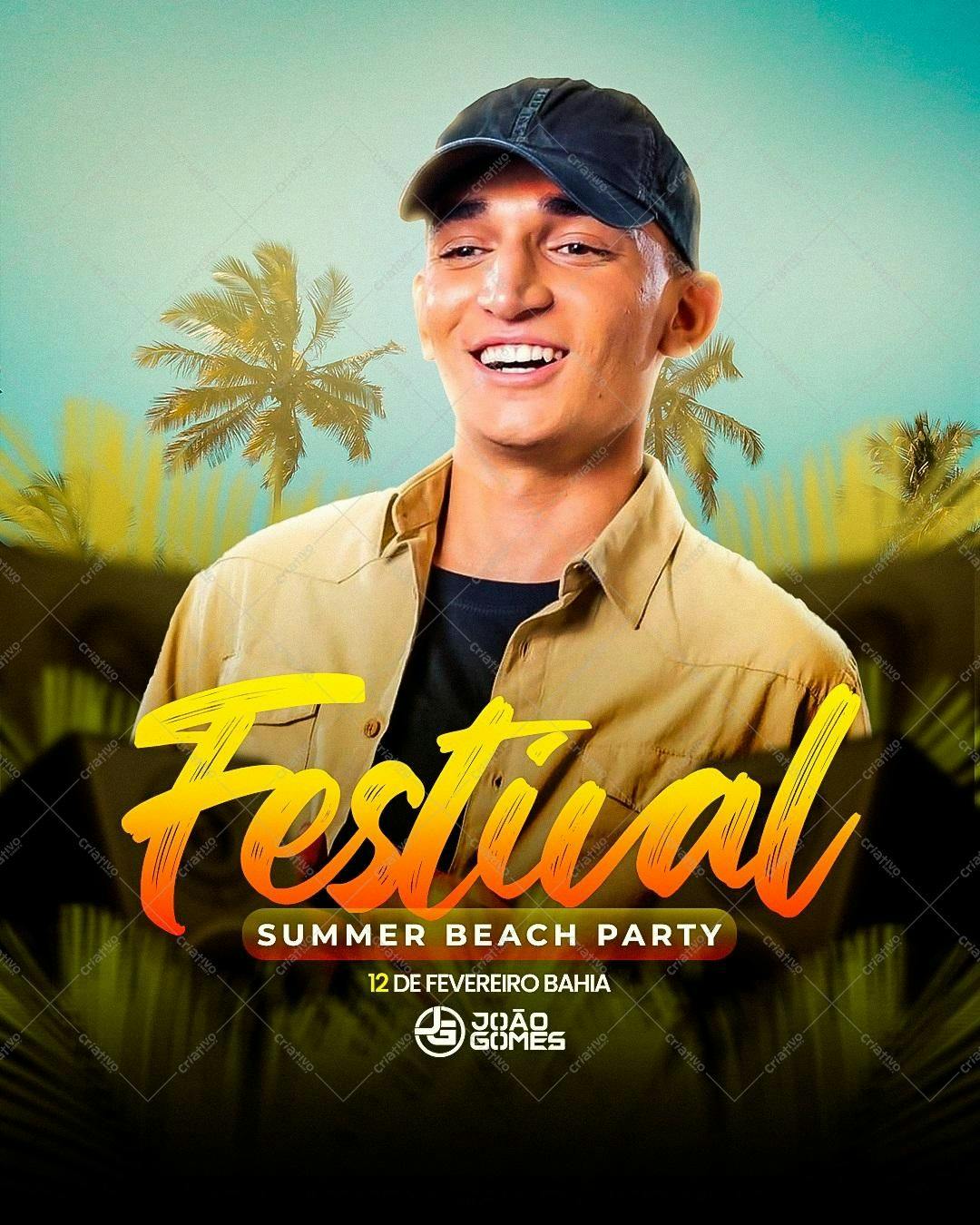 Flyer para Festa na Praia Verão PSD Editável