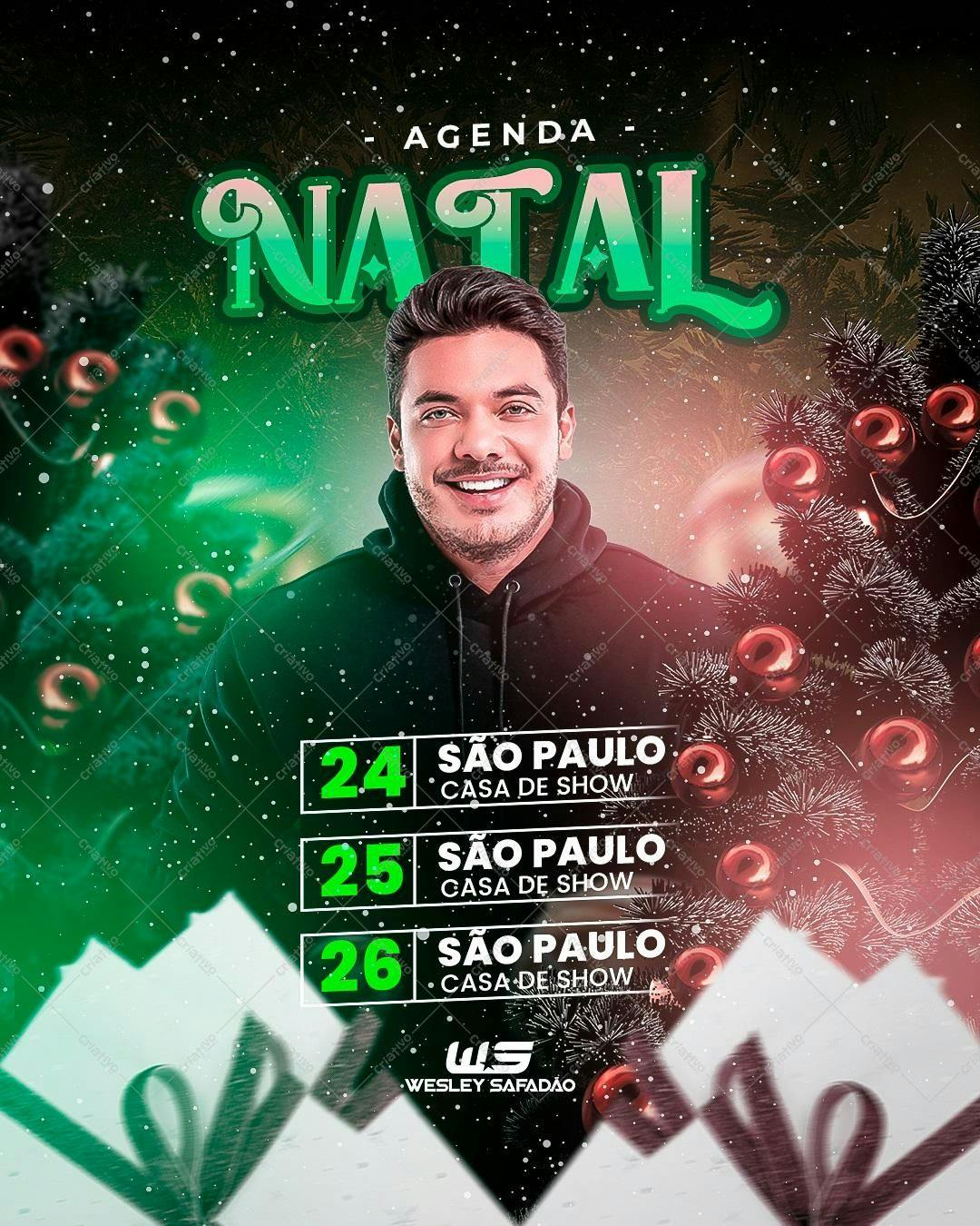Flyer para Show de Natal Wesley Safadão PSD Editável