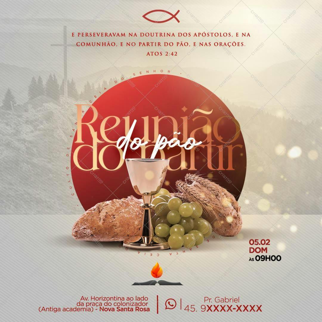 Flyer para Culto da Ceia do Senhor PSD Editável
