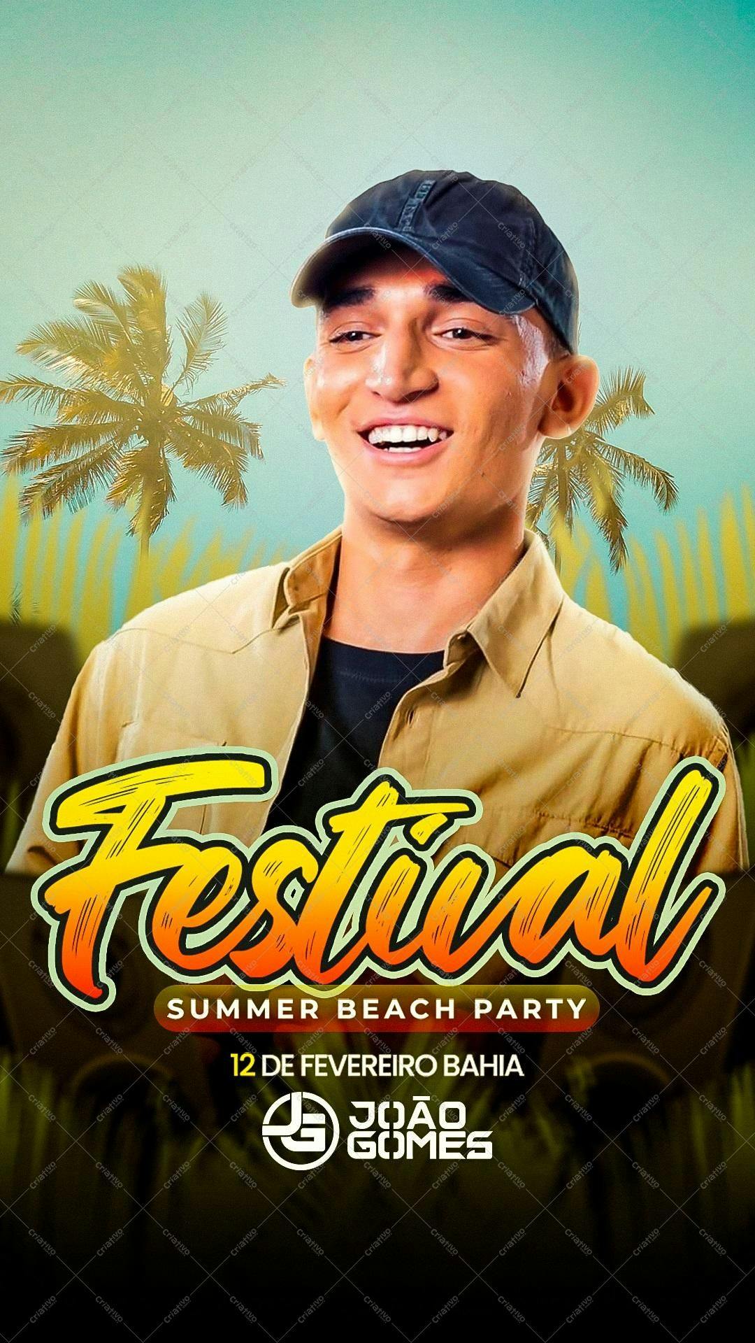 Flyer para Festa na Praia Verão PSD Editável