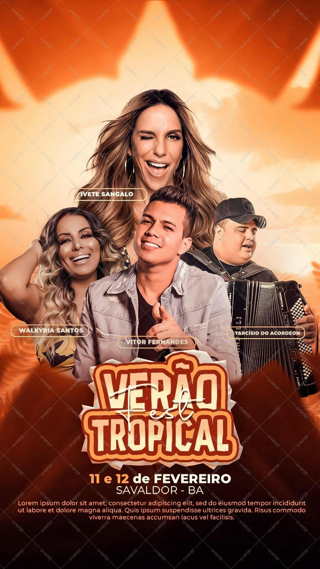 Flyer para Festa de Verão Tropical PSD Editável
