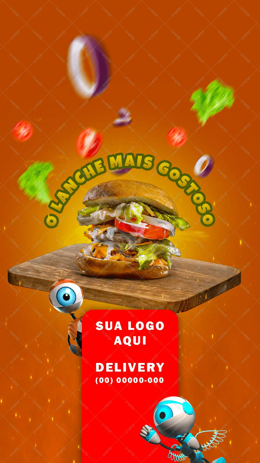 Modelo de Cardápio Delivery de Hambúrguer PSD Editável
