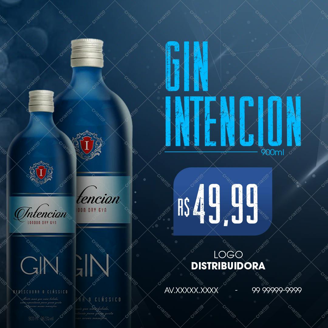 Flyer para Lançamento de Gin PSD Editável
