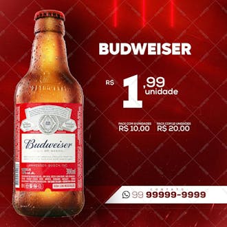 Budweiser unidade cerveja social media psd