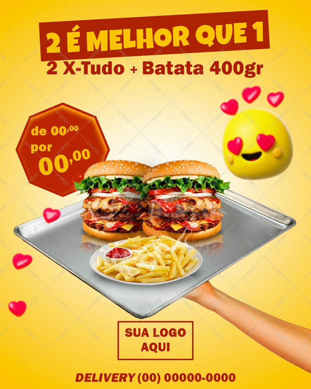 Cardápio Promoção 2x1 Lanches PSD Editável