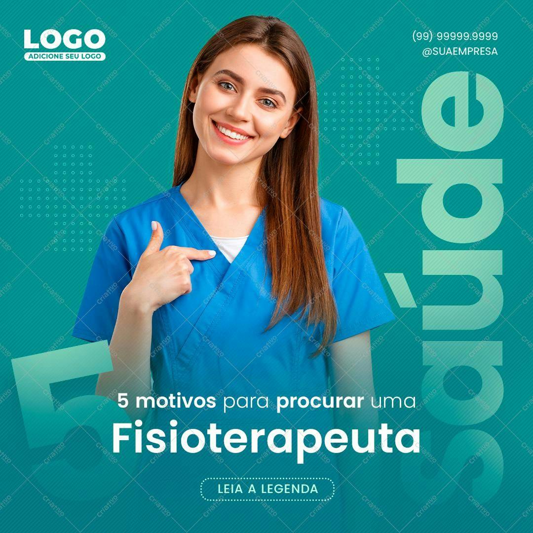 Post para Redes Sociais Fisioterapeuta PSD Editável