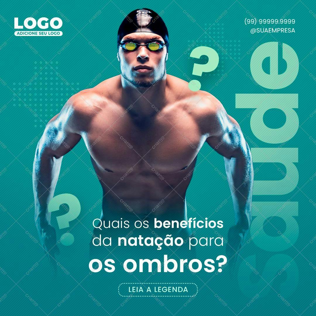 Post para Redes Sociais Natação PSD Editável