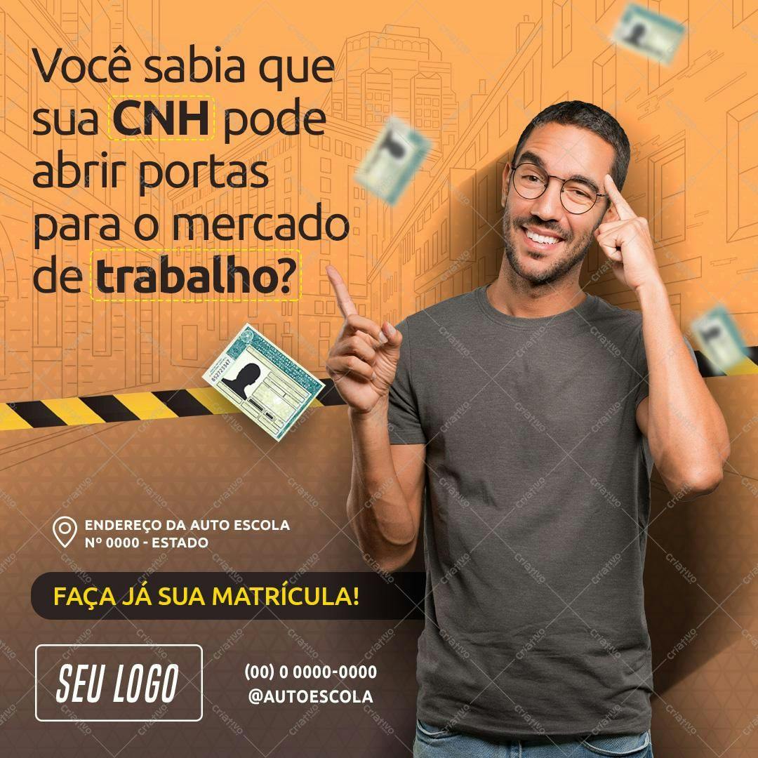 Banner para Auto Escola com CNH PSD Editável