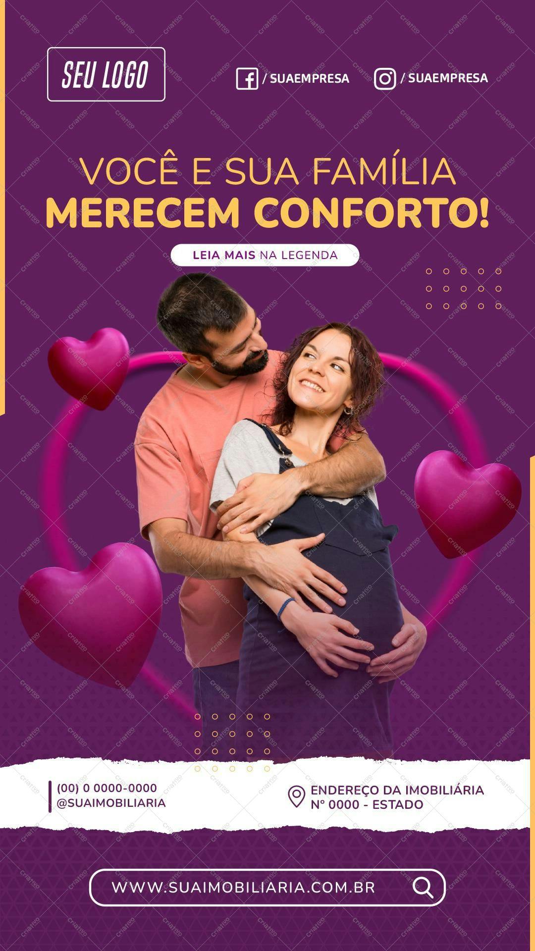 Flyer para Casais Grávidos Dia dos Namorados PSD Editável