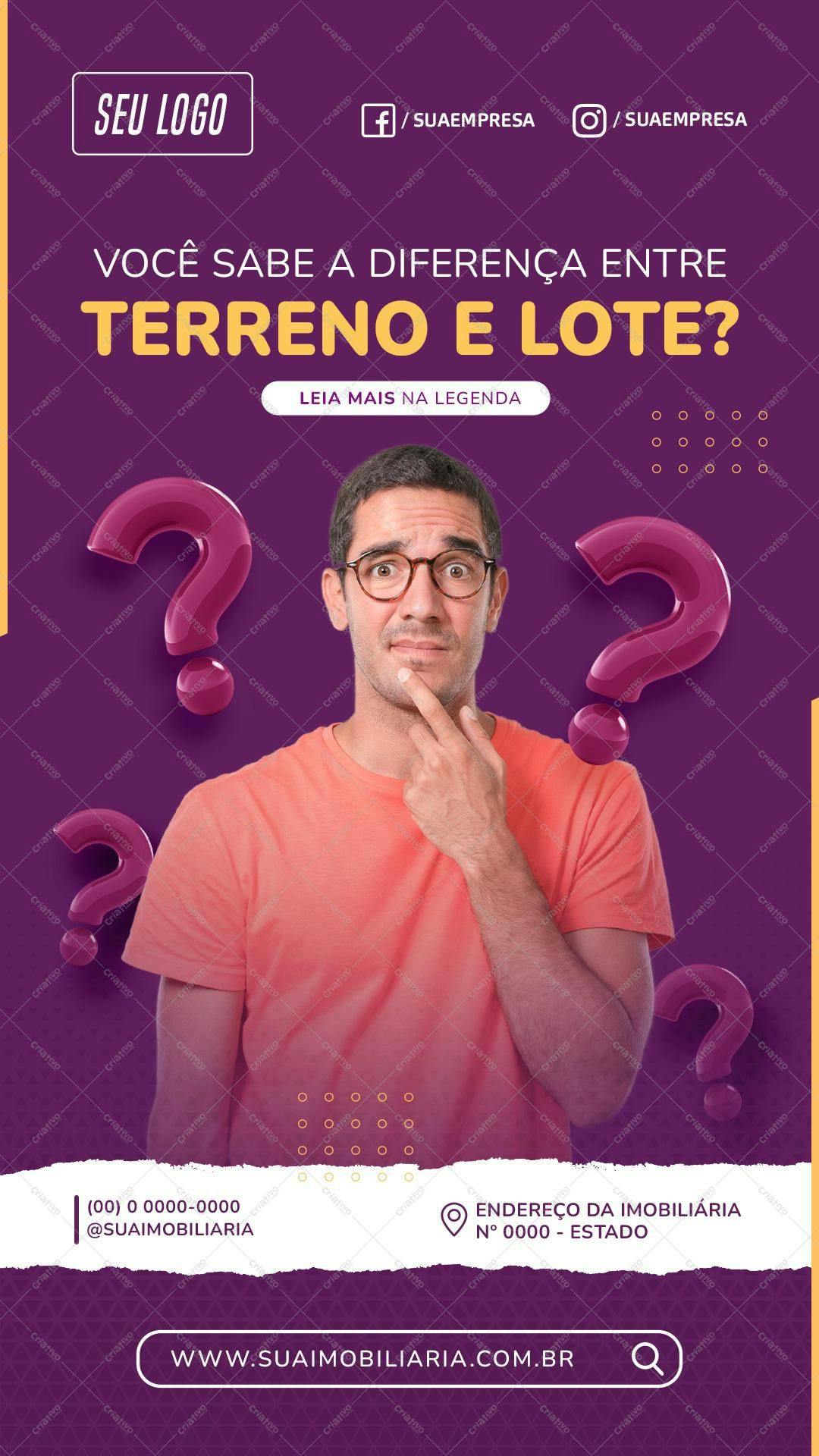 Flyer Imobiliário Terreno x Lote PSD Editável