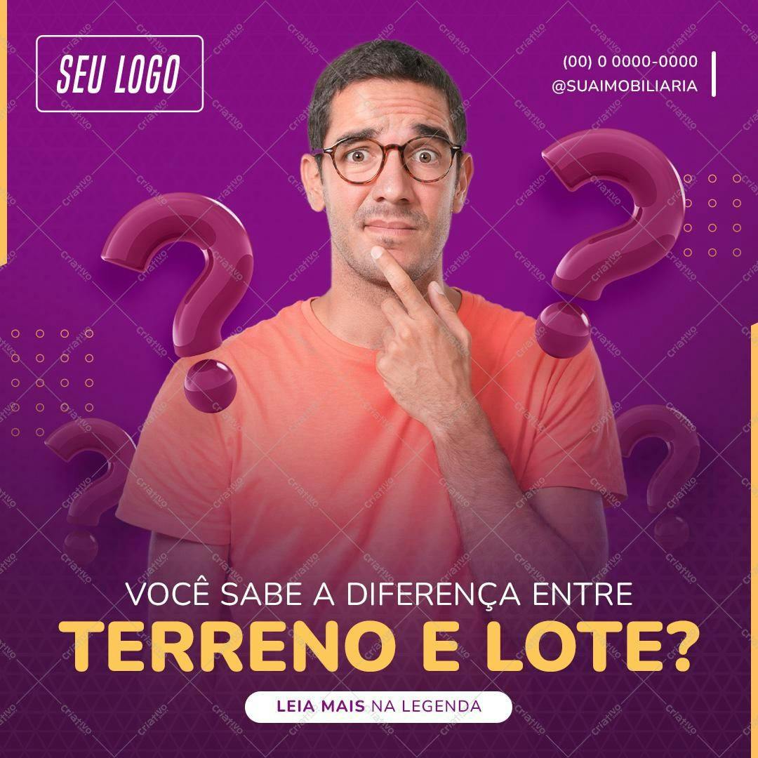 Template de Post para Redes Sociais Imóveis PSD Editável