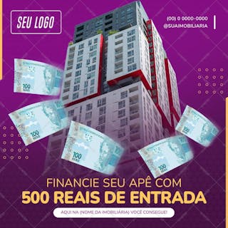 Feed financie seu apê com 500 reais de entrada psd
