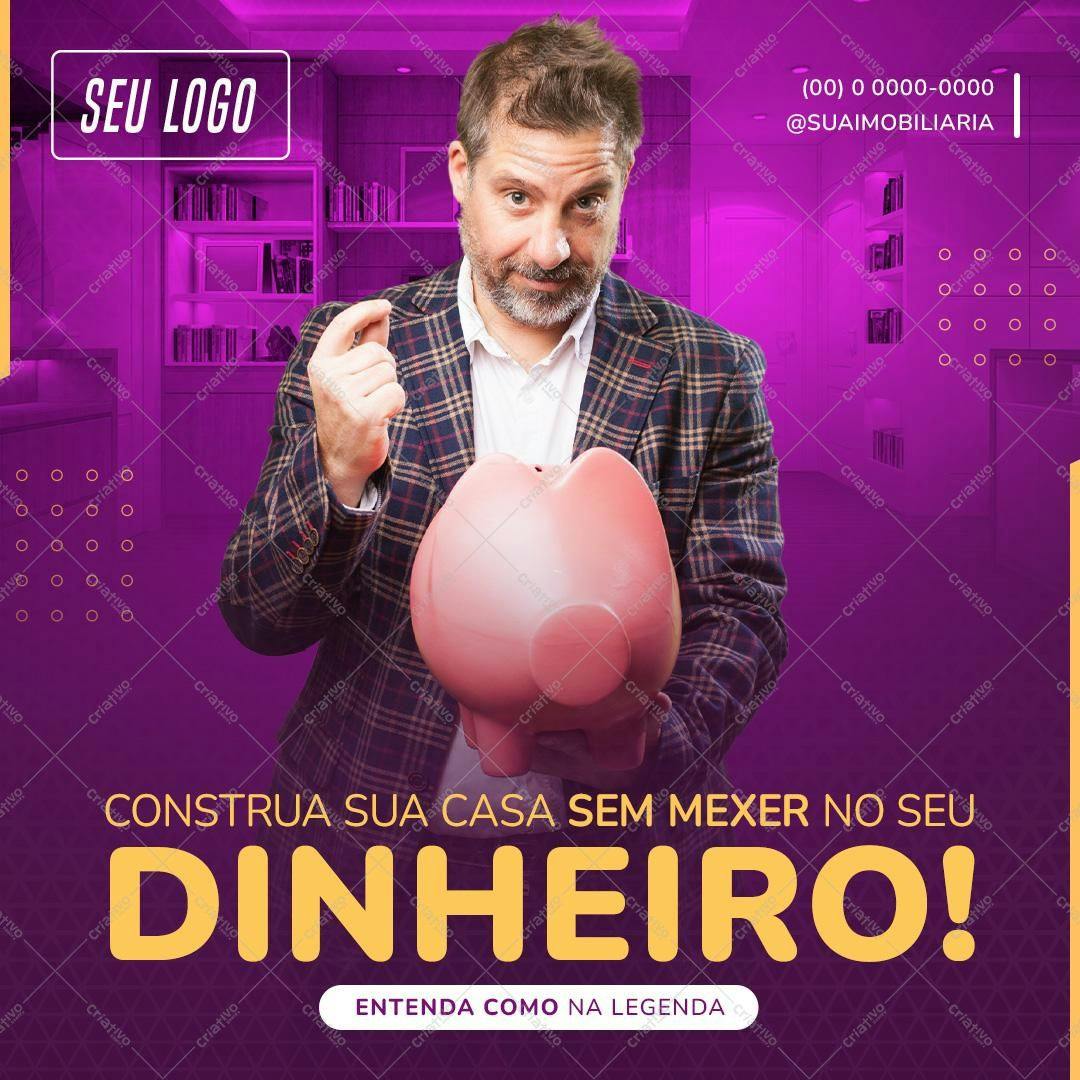 Post para Redes Sociais Imóveis PSD Editável
