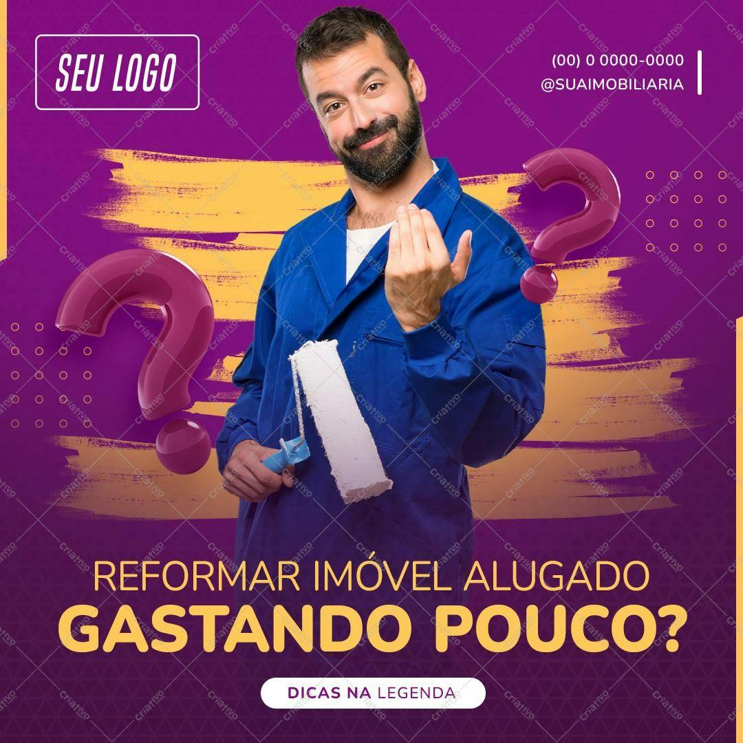 Banner para Reforma de Imóvel Alugado PSD Editável