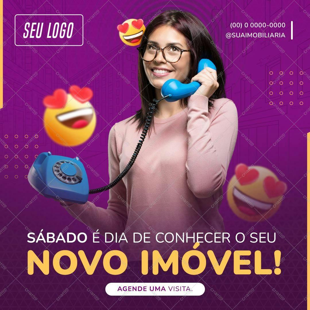 Post para Redes Sociais Imóveis Sábado PSD Editável