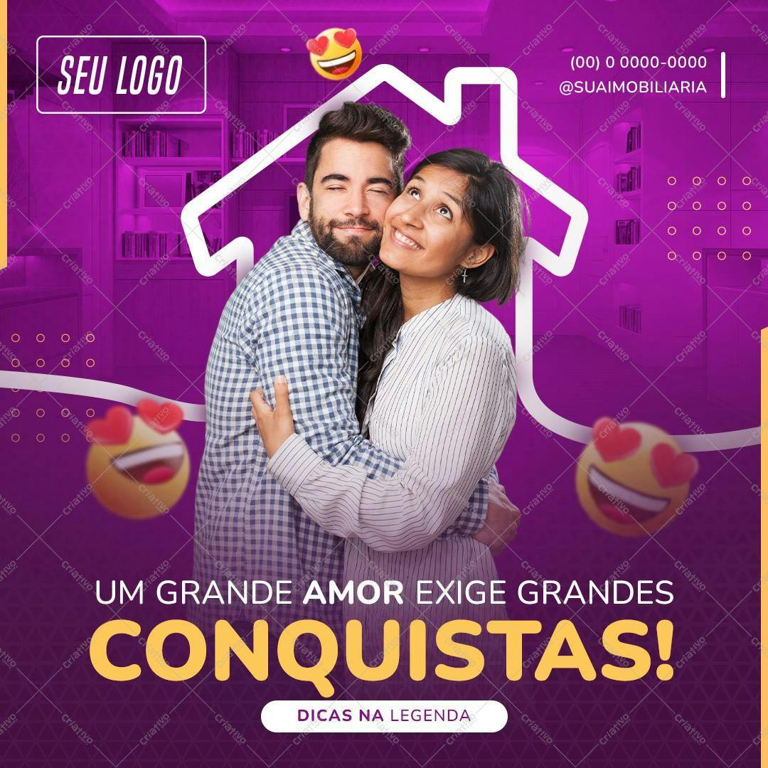 Banner para Imobiliária Dia dos Namorados PSD Editável