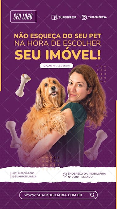 Story não esqueça do seu pet na hora de escolher seu imóvel psd